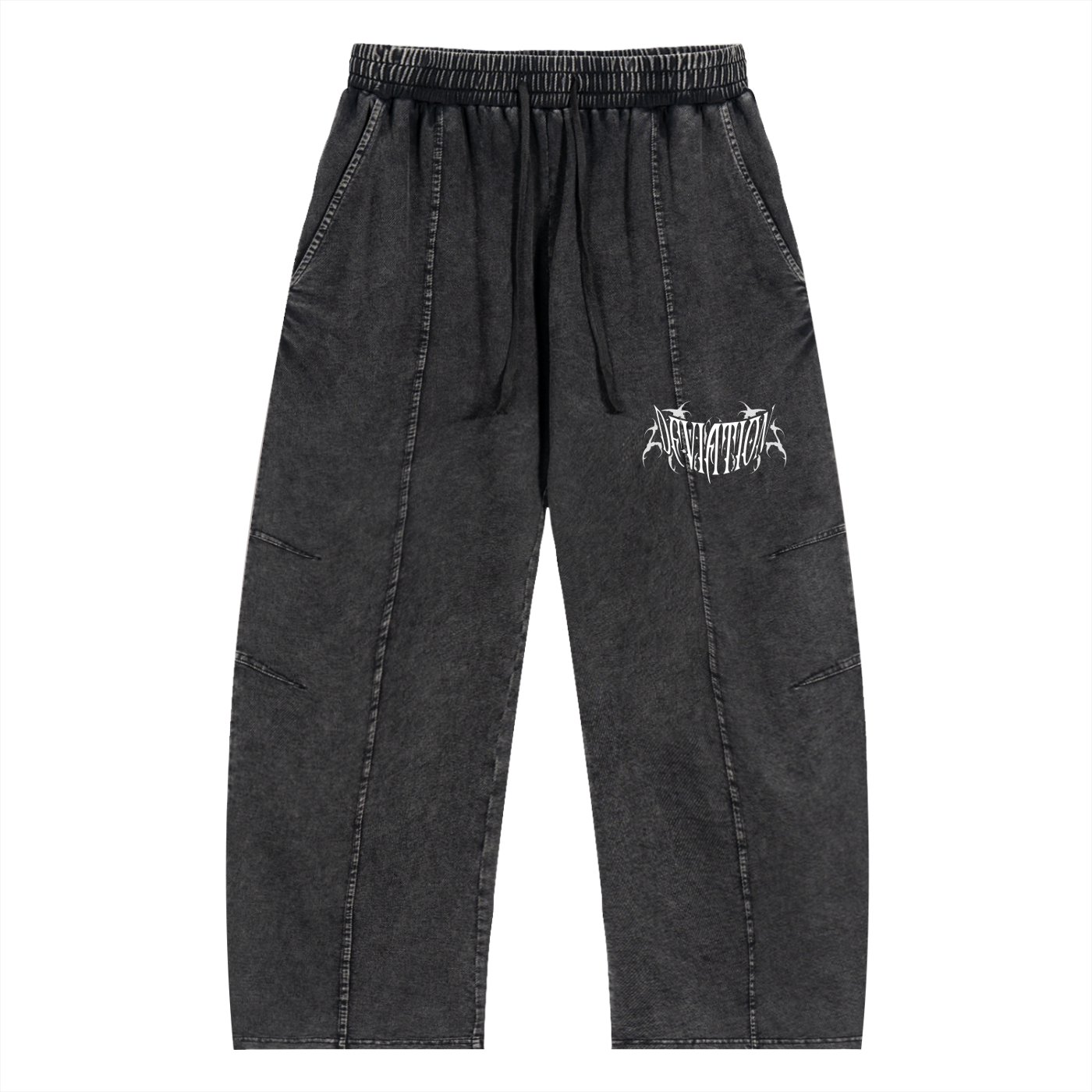 Snow Wash Drawstring Cotton Pants