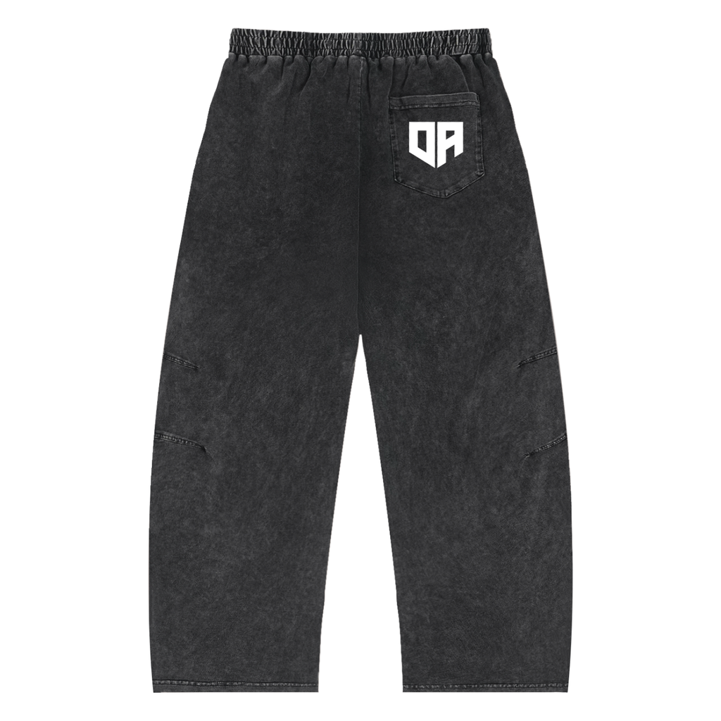 Snow Wash Drawstring Cotton Pants